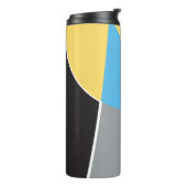 パーソナライズされた,名前,抽象芸術アート黄色の青の黒 タンブラー (回転左)