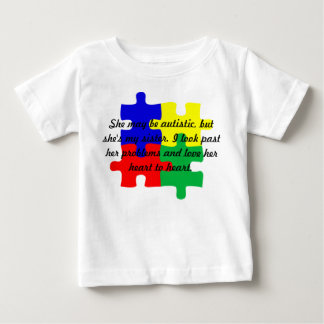 パーソナライズされた「妹」自閉症Tシャツ乳児 ベビーTシャツ
