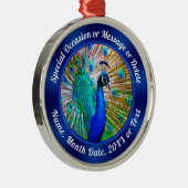 パーソナライズされた,孔雀オーナメント,任意の大事な行事 メタルオーナメント (右)