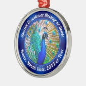 パーソナライズされた,孔雀オーナメント,任意の大事な行事 メタルオーナメント (左)