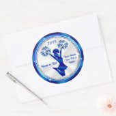 パーソナライズされた,応援シール,青,白,銀 ラウンドシール (封筒)