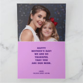 パーソナライズされた 愛してる ママ フォト パープル カード (内部)