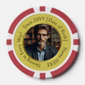 パーソナライズされた,感動的フォトゴールデン誕生日 ポーカーチップ (正面)