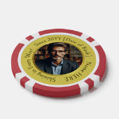 パーソナライズされた,感動的フォトゴールデン誕生日 ポーカーチップ (シングル)