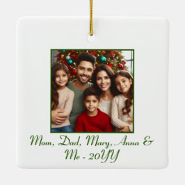 パーソナライズされた「明るい」メリーグリーンクリスマス セラミックオーナメント
