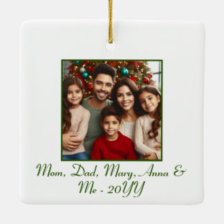 パーソナライズされた「明るい」メリーグリーンクリスマス セラミックオーナメント