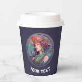 パーソナライズされた《星座》乙女座〔占星術の〕十二宮図標識紙カップ 紙コップ (正面)