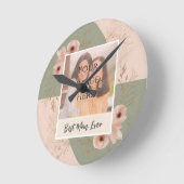 パーソナライズされた「最高の母は常に」フローラの壁時計 ラウンド壁時計 (傾斜)