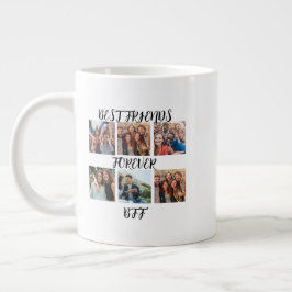 パーソナライズされた「最高のFriends Forever」写真テンプレート ジャンボコーヒーマグカップ