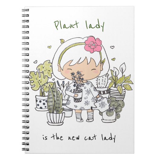 パーソナライズされた/植物レディ引用文 ノートブック (正面)