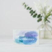 パーソナライズされた「水の色のスプラッシュ」（アメリカ） 名刺 (スタンド正面)