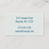 パーソナライズされた「水の色のスプラッシュ」（アメリカ） 名刺 (裏面)