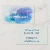 パーソナライズされた「水の色のスプラッシュ」（アメリカ） 名刺 (正面/裏面)