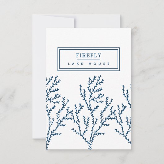 パーソナライズされた、海藻スタイリッシュ模様ティール(緑がかった色)青 サンキューカード (正面)