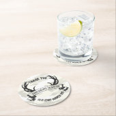 パーソナライズされた「狩りは終わり素朴」結婚の ラウンドペーパーコースター (インサイチュ)