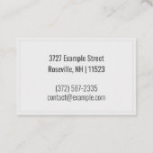 パーソナライズされた「白大理石」（英国/ユーロ） 名刺 (裏面)