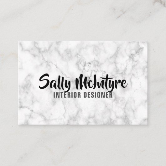パーソナライズされた「白大理石」（英国/ユーロ） 名刺 (正面)