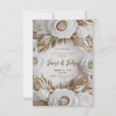 [パーソナライズされた]白・金ゴールド結婚式招待状 招待状 (正面)