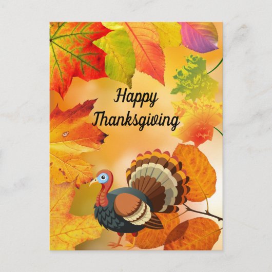パーソナライズされた – 秋/カラフル秋トルコ ポストカード (正面)