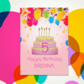パーソナライズされた!第5誕生日カスタムカード カード