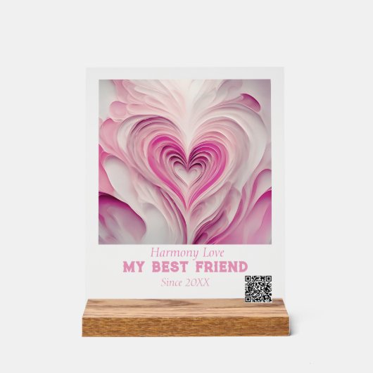 パーソナライズされた「純愛」 – 友最高の人 アクリルサイン (正面)