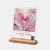 パーソナライズされた「純愛」 – 友最高の人 アクリルサイン (傾斜)