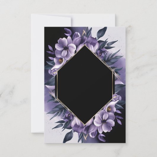 [パーソナライズされた]紫エレガント結婚式招待状 招待状 (裏面)