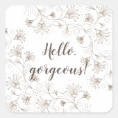 パーソナライズされた/花エレガント柄 スクエアシール (正面)