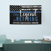 パーソナライズされた 薄い青いライン 警察官 引退祝い 横断幕 (トレードショー)