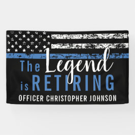 パーソナライズされた 薄い青いライン 警察官 引退祝い 横断幕