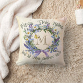パーソナライズされた「賛美この家」ワイルドフラワーリース クッション (ブランケット)