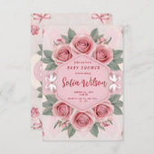 [パーソナライズされた]赤ちゃんエレガントガールシャワー招待状 招待状 (正面/裏面)