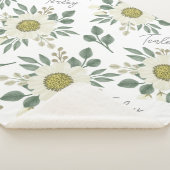 パーソナライズされた，赤ちゃんシャワー，フローラ，ワイルドフラワー シェルパブランケット (3/4)