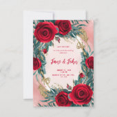 [パーソナライズされた]赤エレガント結婚式招待状 招待状 (正面)