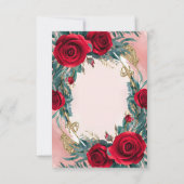 [パーソナライズされた]赤エレガント結婚式招待状 招待状 (裏面)