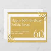 パーソナライズされた -金ゴールドと白モダン ポストカード (正面/裏面)