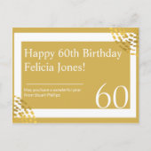 パーソナライズされた -金ゴールドと白モダン ポストカード (正面)