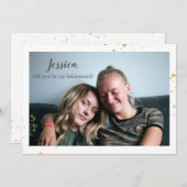 [パーソナライズされた]金ゴールドスプラッシュbridesmaid提案 シーズンカード (正面/裏面)