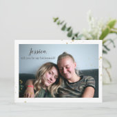 [パーソナライズされた]金ゴールドスプラッシュbridesmaid提案 シーズンカード (スタンド正面)