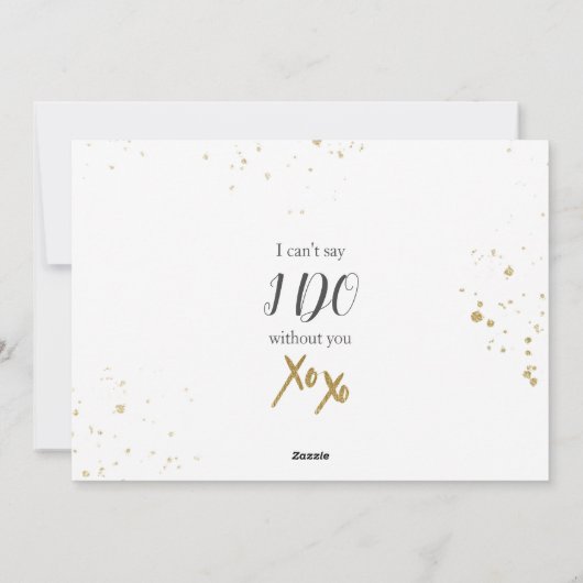 [パーソナライズされた]金ゴールドスプラッシュbridesmaid提案 シーズンカード (裏面)