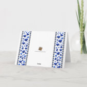 パーソナライズされた，青グリッターハート シーズンカード (裏面)