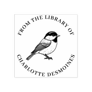 パーソナライズされた《鳥》アメリカゴガラブックスタンプカスタムEx Libris ラバースタンプ