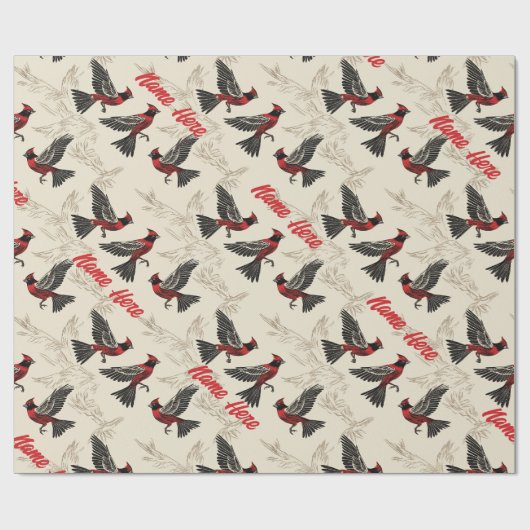 パーソナライズされた(鳥)ショウジョウコウカンチョウ包装紙 ラッピングペーパー (フラット)