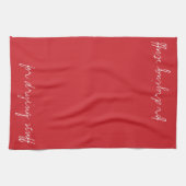 パーソナライズされた(鳥)ショウジョウコウカンチョウ赤 キッチンタオル (横)