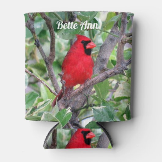 パーソナライズされた(鳥)ショウジョウコウカンチョウ – バックヤードバードクーラーボックス 缶クーラー (正面)
