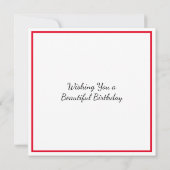 パーソナライズされた（鳥）ショウジョウコウカンチョウ&フラワーマンダラ誕生日 カード (裏面)