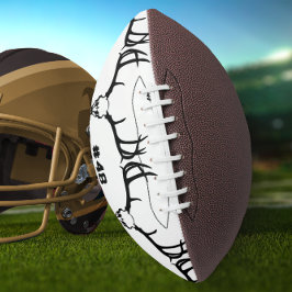 パーソナライズされた#鹿スカルと無傷〔雄ジカの〕枝角 アメリカンフットボール