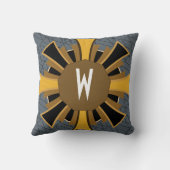 - パーソナライズされた 1920sアールデコ幾何学模様 クッション (裏面)