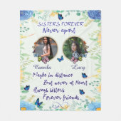 パーソナライズされた 2フォトコラージュクリスマスギフトシスター フリースブランケット (正面)