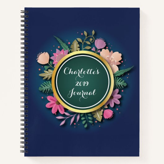 パーソナライズされた 2019 Journal ノートブック (正面)